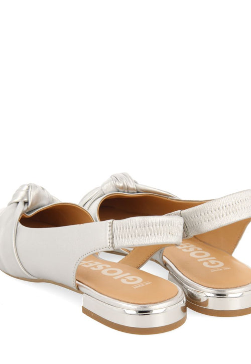 SILVER SKINLESS BALLERINAS WITH KNOT DETAIL FOR WOMEN IBALLE
