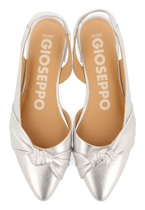SILVER SKINLESS BALLERINAS WITH KNOT DETAIL FOR WOMEN IBALLE