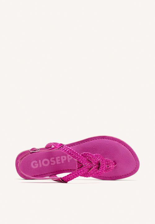 SANDALI ROSA IN PELLE INTRECCIATA PER DONNA ZUPANJA