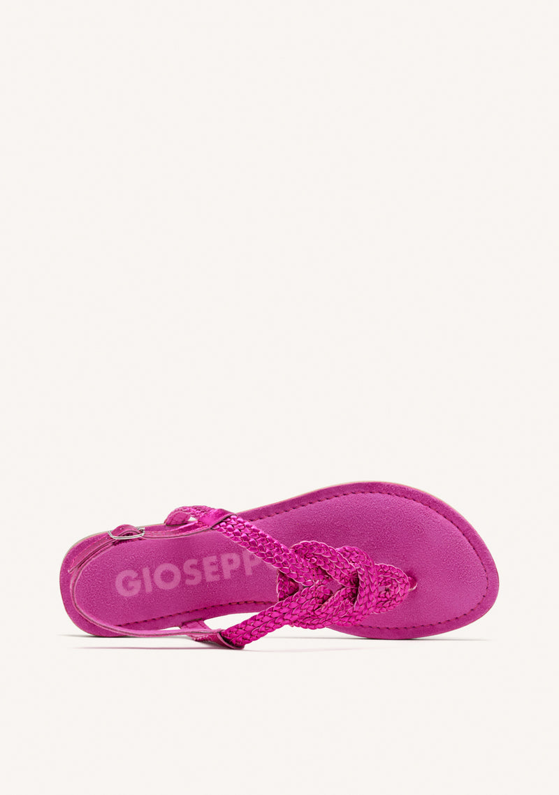 FUCHSIA BRAIDED LEATHER SANDALS FOR WOMEN ZUPANJA
