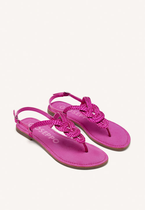 SANDALI ROSA IN PELLE INTRECCIATA PER DONNA ZUPANJA