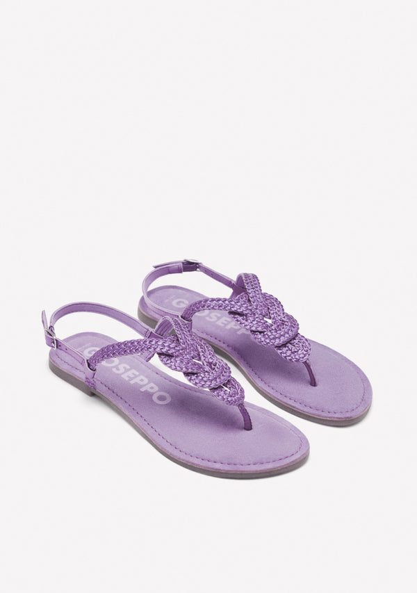 LAVENDER BRAIDED LEATHER SANDALS FOR WOMEN ZUPANJA