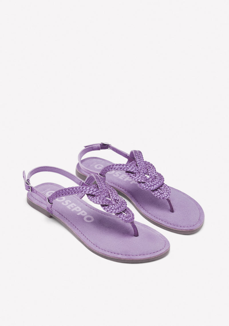 LAVENDER BRAIDED LEATHER SANDALS FOR WOMEN ZUPANJA