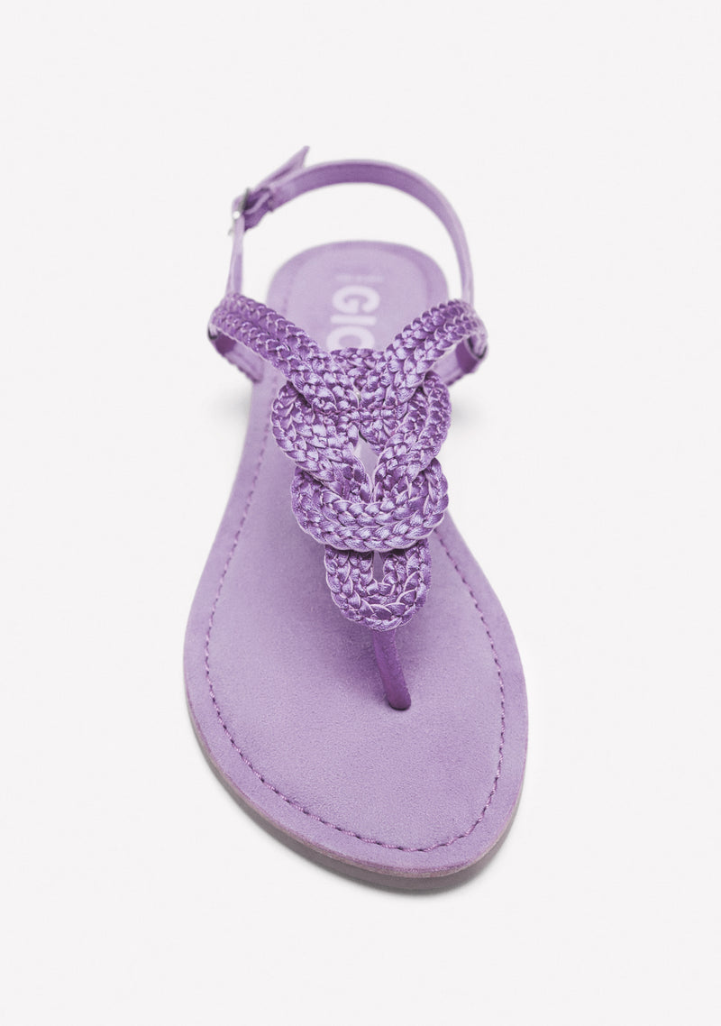 LAVENDER BRAIDED LEATHER SANDALS FOR WOMEN ZUPANJA