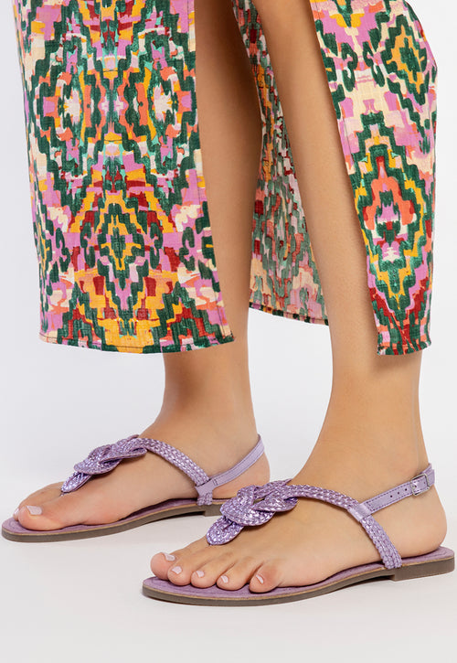 SANDALI MALVA IN PELLE INTRECCIATA PER DONNA ZUPANJA