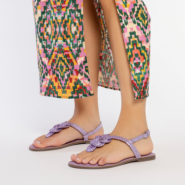 LAVENDER BRAIDED LEATHER SANDALS FOR WOMEN ZUPANJA