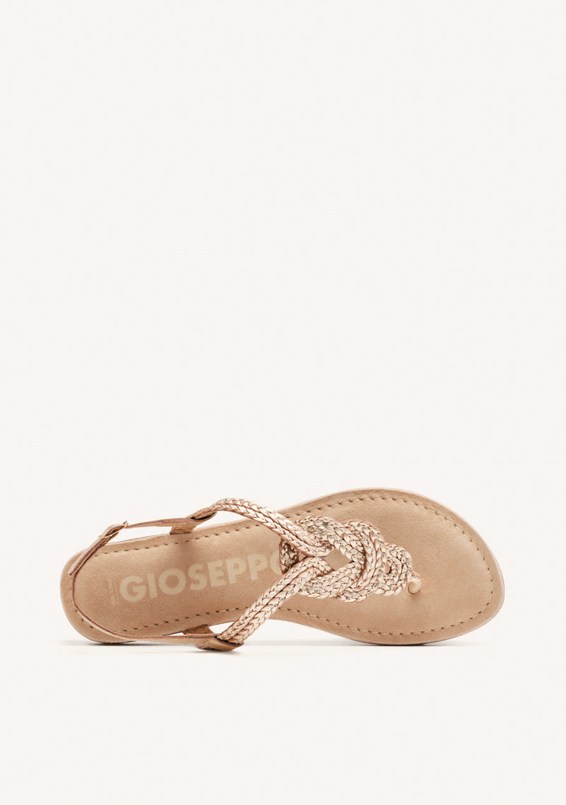 GOLDEN BRAIDED LEATHER SANDALS FOR WOMEN ZUPANJA