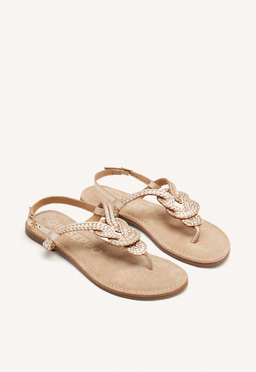 SANDALI DORATI IN PELLE INTRECCIATA PER DONNA ZUPANJA