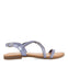 BLUE METALLIC BRAIDED LEATHER SANDALS FOR WOMEN CAPACI
