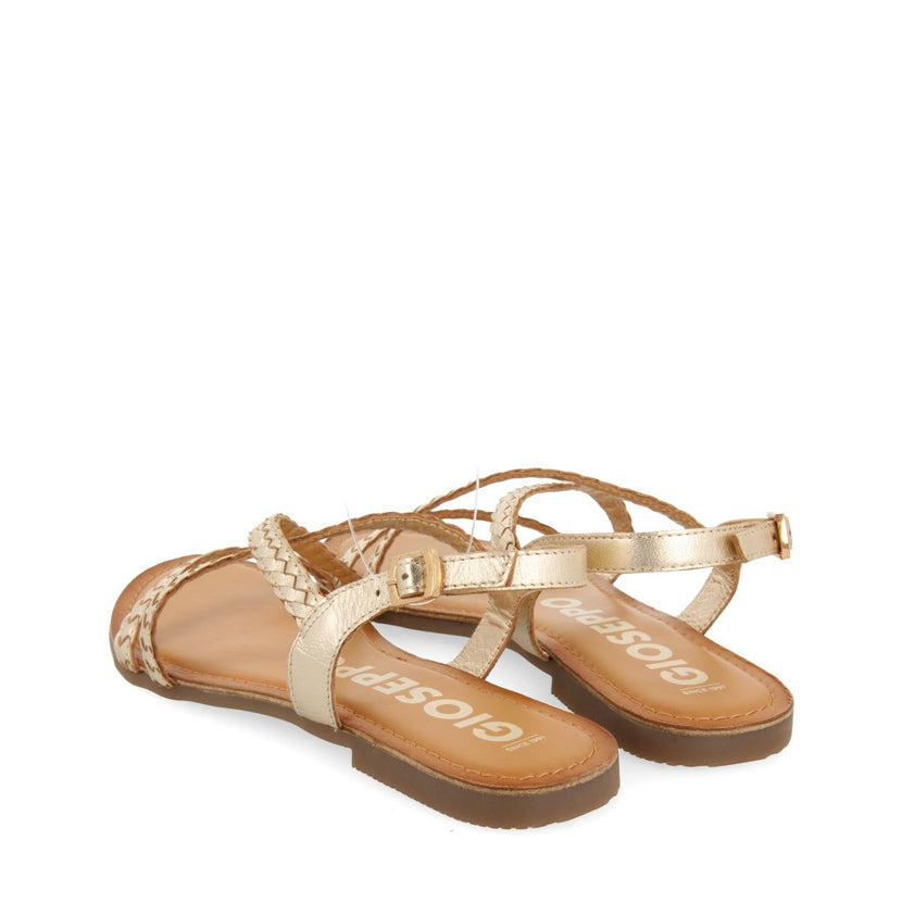 SANDALIAS DORADAS DE PIEL TRENZADA PARA MUJER CAPACI