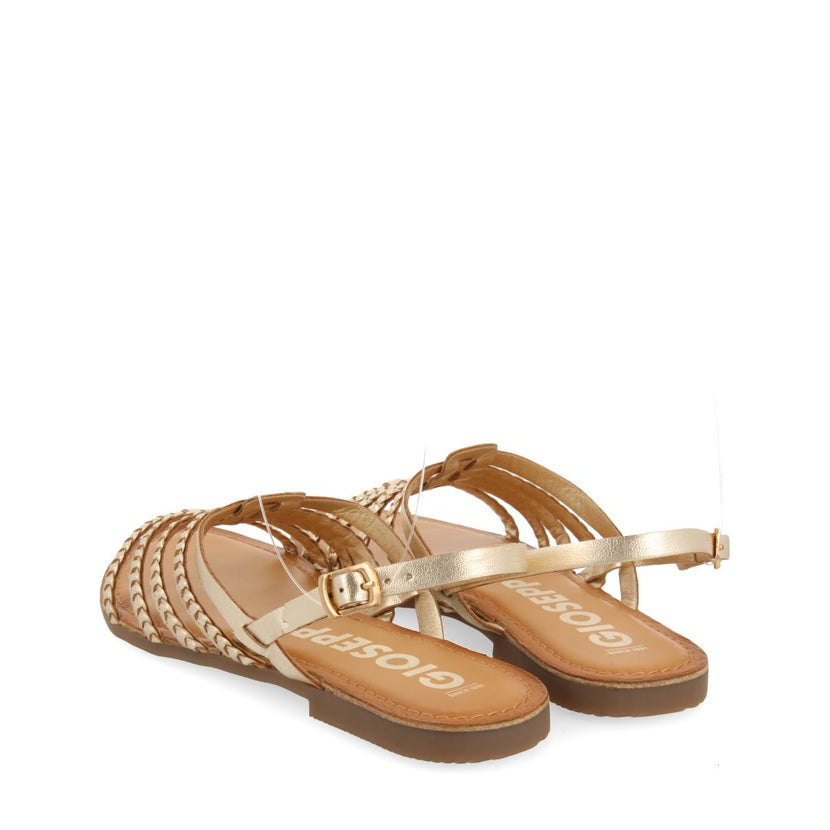 SANDALIAS DORADAS DE PIEL TRENZADA PARA MUJER LIMINA