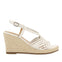 SANDALIAS BLANCAS DE PIEL CON TIRAS Y CUÑA ALTA DE YUTE PARA MUJER GLIDE
