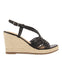 SANDALIAS NEGRAS DE PIEL CON TIRAS Y CUÑA ALTA DE YUTE PARA MUJER GLIDE