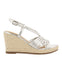 SANDALIAS PLATEADAS DE PIEL CON TIRAS Y CUÑA ALTA DE YUTE PARA MUJER GLIDE