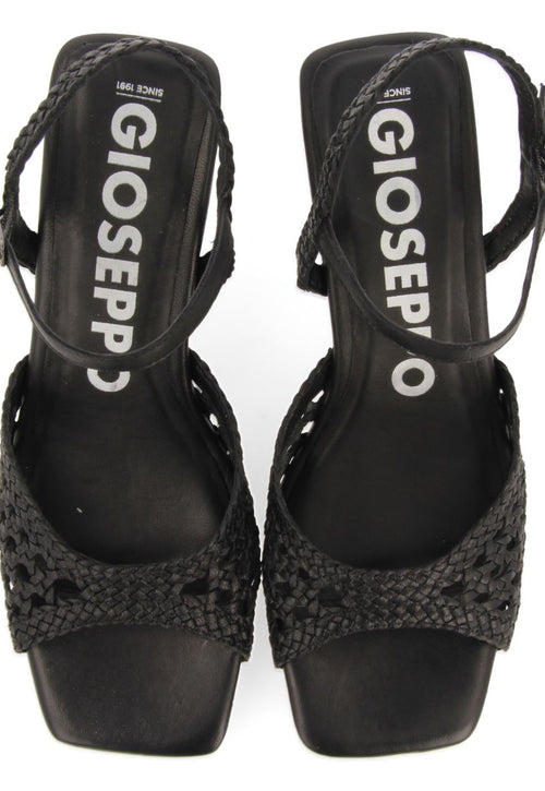 SANDALIAS NEGRAS DE TACÓN FINO CON PIEL TRENZADA PARA MUJER DURSELEY