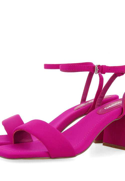 FUCHSIA HEEL SANDALS WITH PADDED STRAP FOR WOMEN GIARRE