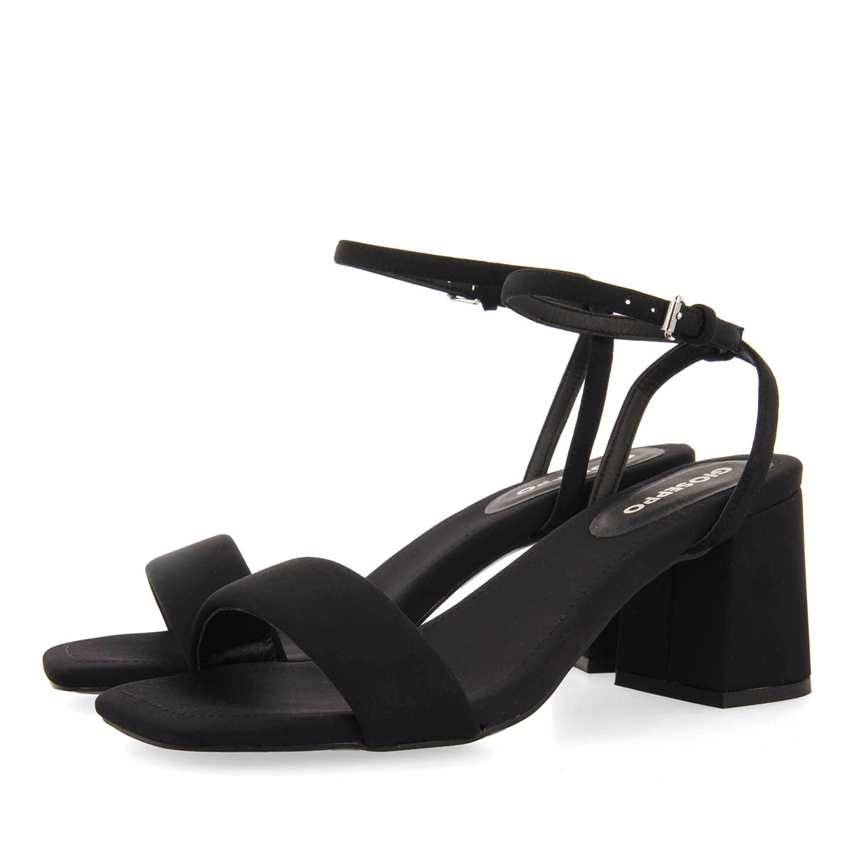 SANDALIAS NEGRAS DE TACÓN CON TIRA ACOLCHADA PARA MUJER GIARRE