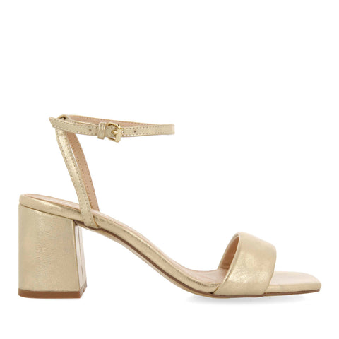 GOLDEN HEEL SANDALS WITH PADDED STRAP FOR WOMEN KAMEZ