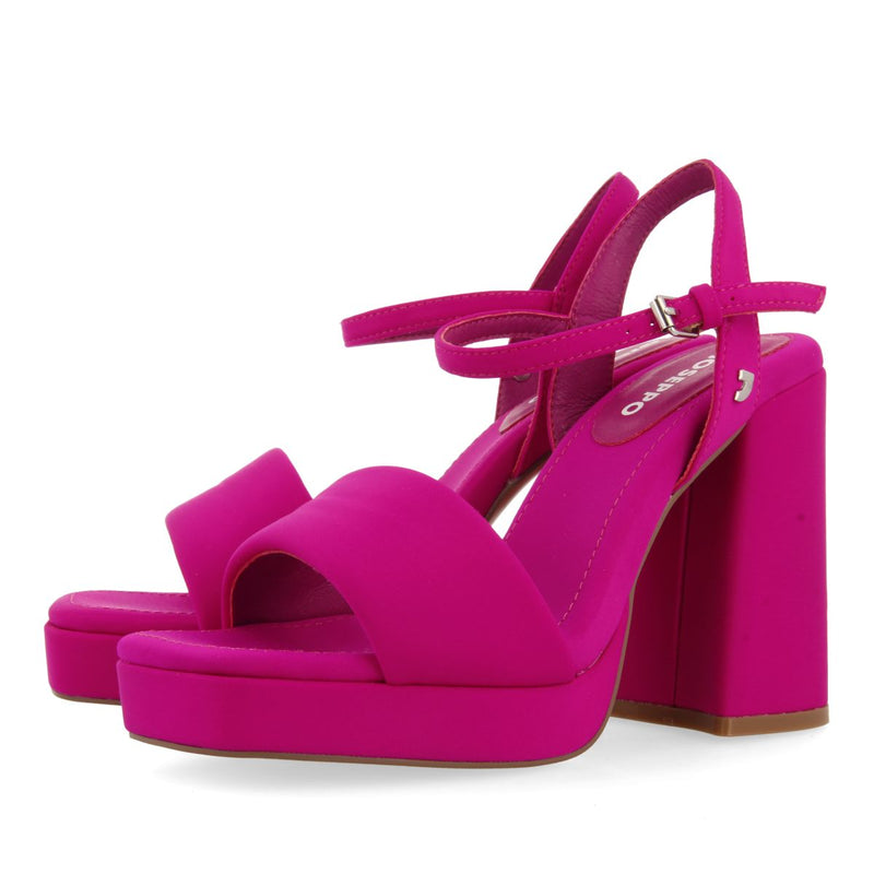 SANDALIAS FUCSIA DE TACÓN ALTO CON TIRA ACOLCHADA PARA MUJER DENTON
