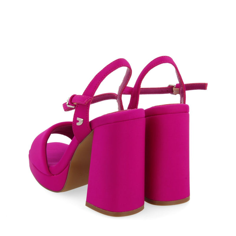 SANDALIAS FUCSIA DE TACÓN ALTO CON TIRA ACOLCHADA PARA MUJER DENTON