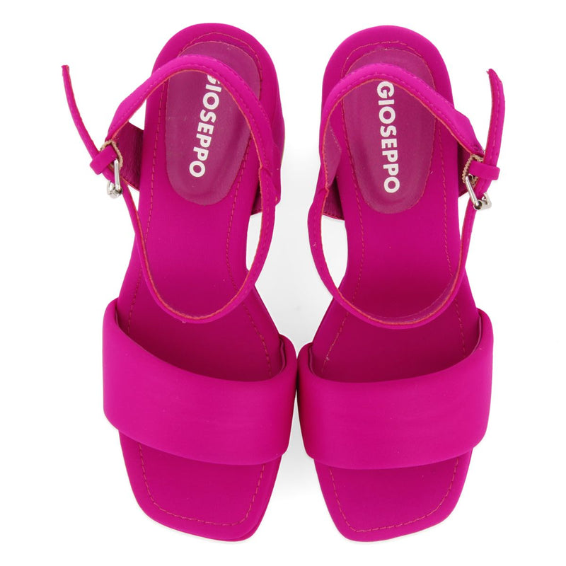 SANDALIAS FUCSIA DE TACÓN ALTO CON TIRA ACOLCHADA PARA MUJER DENTON