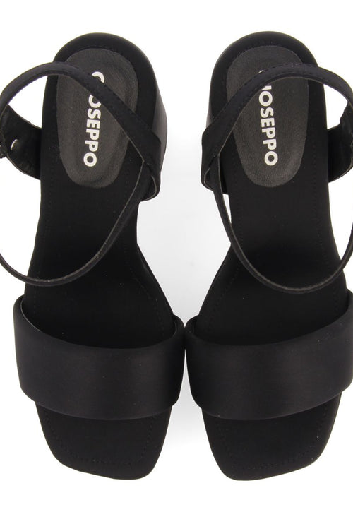 SANDALIAS NEGRAS DE TACÓN ALTO CON TIRA ACOLCHADA PARA MUJER DENTON