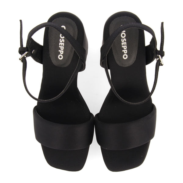 SANDALIAS NEGRAS DE TACÓN ALTO CON TIRA ACOLCHADA PARA MUJER DENTON