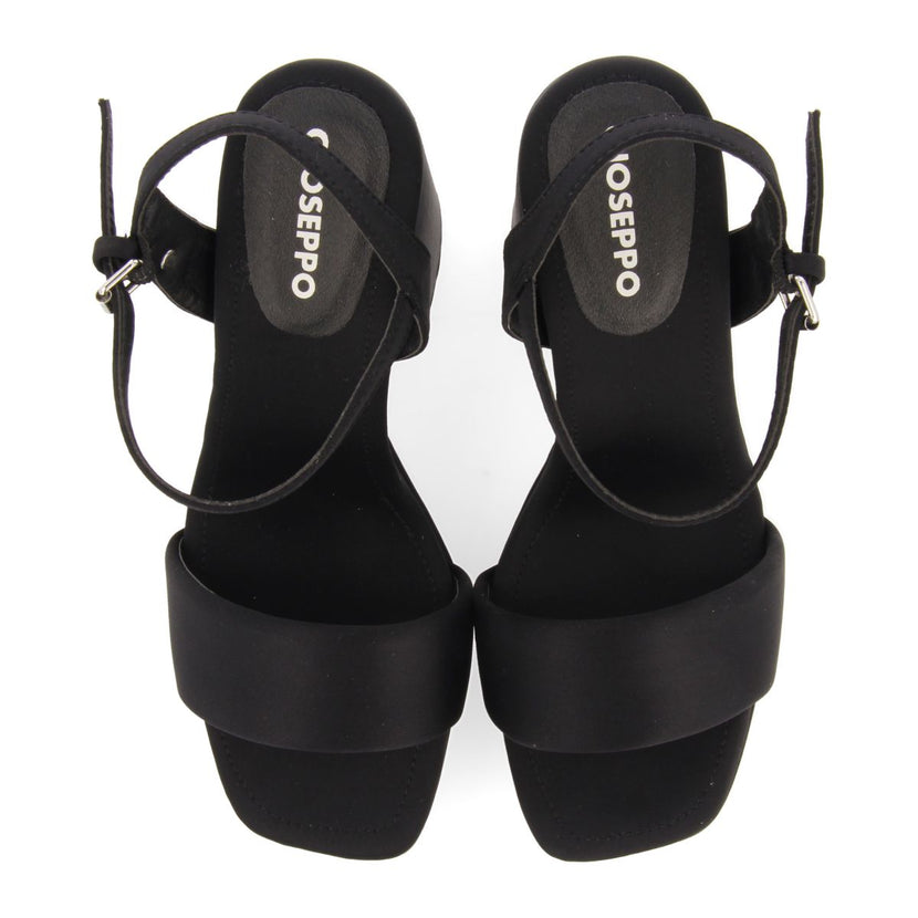 SANDALIAS NEGRAS DE TACÓN ALTO CON TIRA ACOLCHADA PARA MUJER DENTON