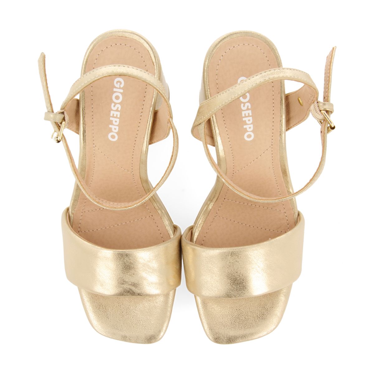 SANDALIAS DORADAS DE TACÓN ALTO CON TIRA ACOLCHADA PARA MUJER LEHIGH