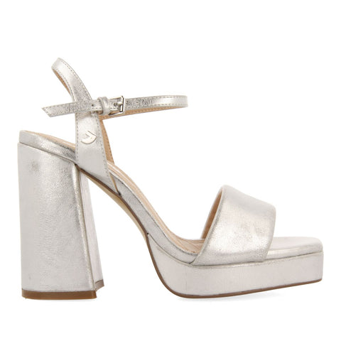 SILVER HIGH HEEL SANDALS WITH PADDED STRAP FOR WOMEN LEHIGH