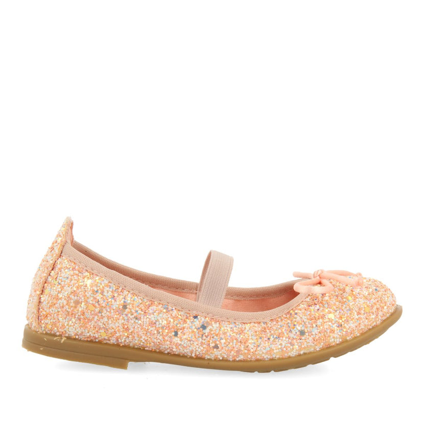 PINK GLITTER BALLET FLATS WITH ELASTIC STRAP FOR GIRL AND BOY MOLALLA