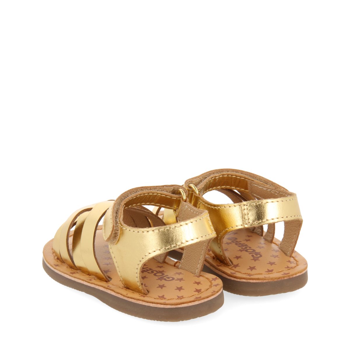 SANDALIAS DORADAS DE PIEL ESTILO ROMANAS PARA BEBÉ FLEURY