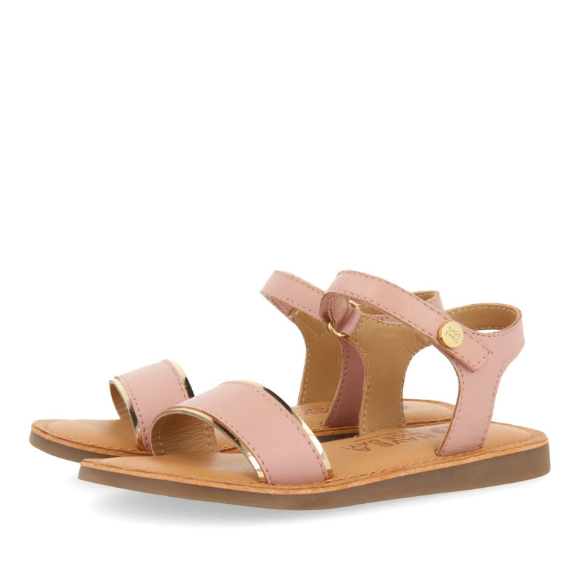 SANDALI ROSA IN PELLE CON DETTAGLI METALLIZZATI PER BAMBINA E BAMBINO KAVAJE 