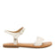 WHITE LEATHER SANDALS WITH METALLIC DETAILS FOR GIRLS ISHEM