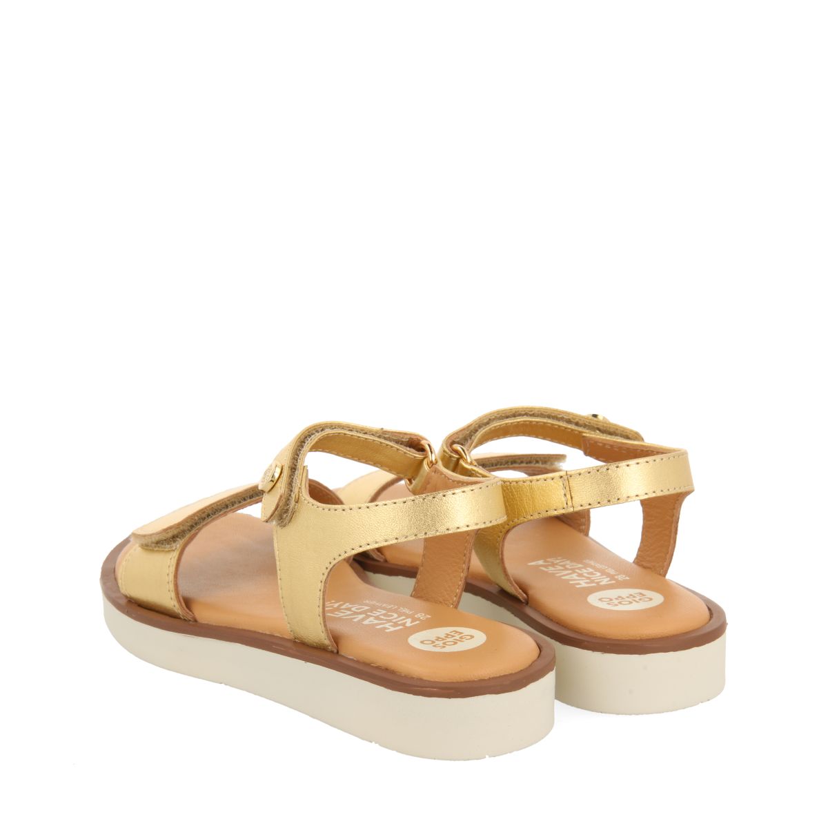 SANDÁLIAS DOURADAS DE PELE ESTILO GREGO PARA MENINA E MENINO MALFA 