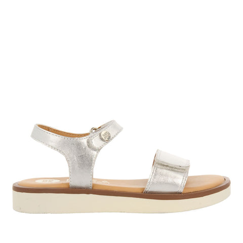 SILVER LEATHER GREEK STYLE SANDALS FOR GIRL AND BOY MALFA