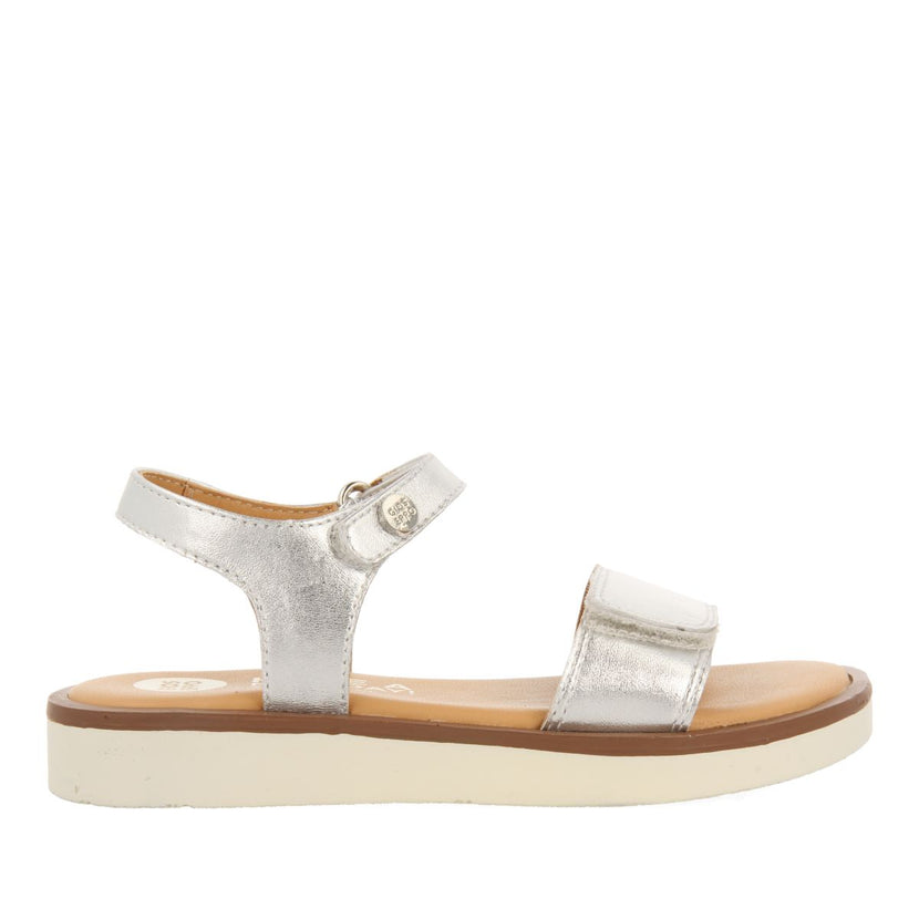 SILVER LEATHER GREEK STYLE SANDALS FOR GIRL AND BOY MALFA