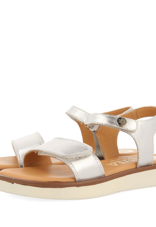 SANDALIAS PLATEADAS DE PIEL ESTILO GRIEGAS PARA NIÑA Y NIÑO MALFA