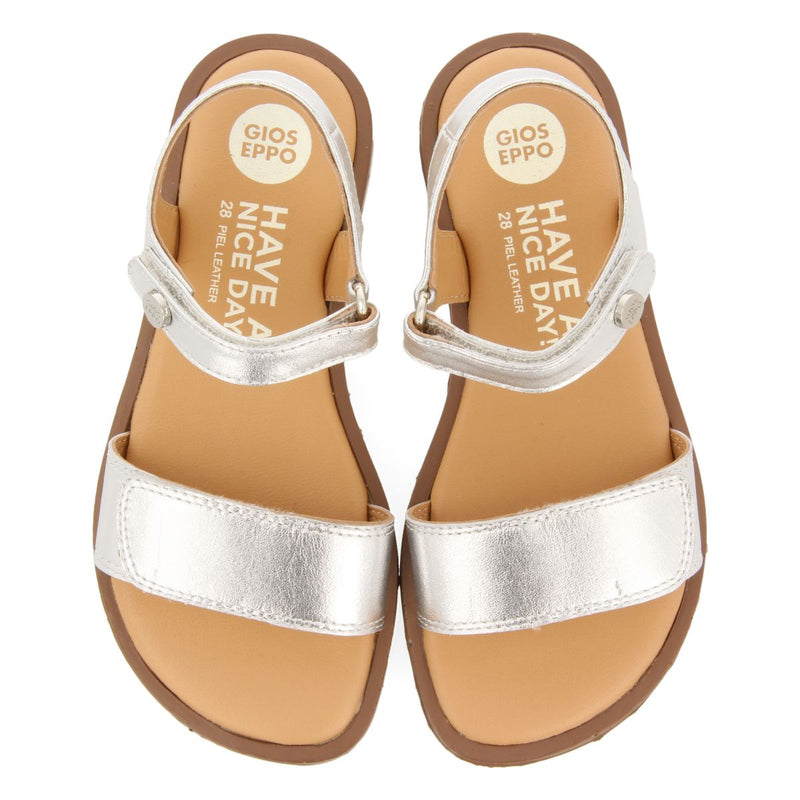 SILVER LEATHER GREEK STYLE SANDALS FOR GIRL AND BOY MALFA