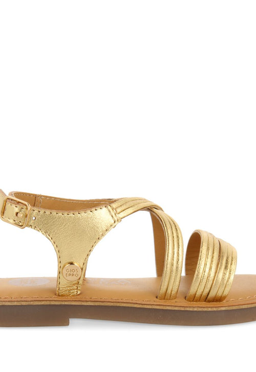 SANDALIAS DORADAS CON TIRAS EN PIEL PARA NIÑA Y NIÑO KERRIER