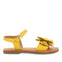 YELLOW LEATHER SANDALS WITH FLOWER EMBELLISHMENT FOR GIRL AND BOY CRES