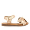 GOLDEN PINK LEATHER SANDALS WITH BOW FOR GIRL AND BOY DELONICE