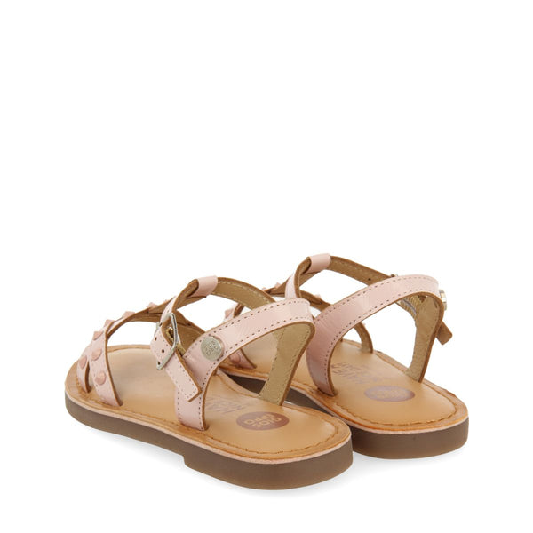 SANDALES ROSES EN CUIR AVEC DES CLous POUR FILLE ET GARÇON MAWES