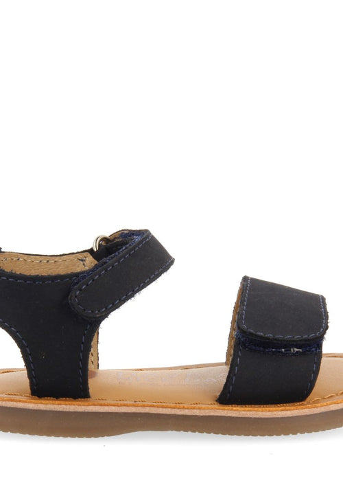 SANDALIAS COLOR AZUL MARINO DE PIEL CON CIERRE AJUSTABLE PARA BEBÉ PALMETTO