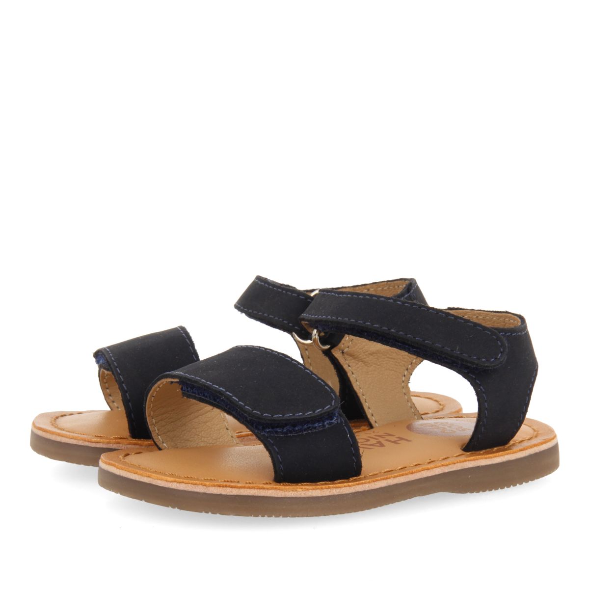 SANDALIAS COLOR AZUL MARINO DE PIEL CON CIERRE AJUSTABLE PARA BEBÉ PALMETTO