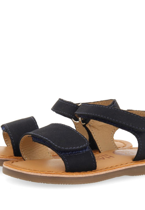 SANDALIAS COLOR AZUL MARINO DE PIEL CON CIERRE AJUSTABLE PARA BEBÉ PALMETTO