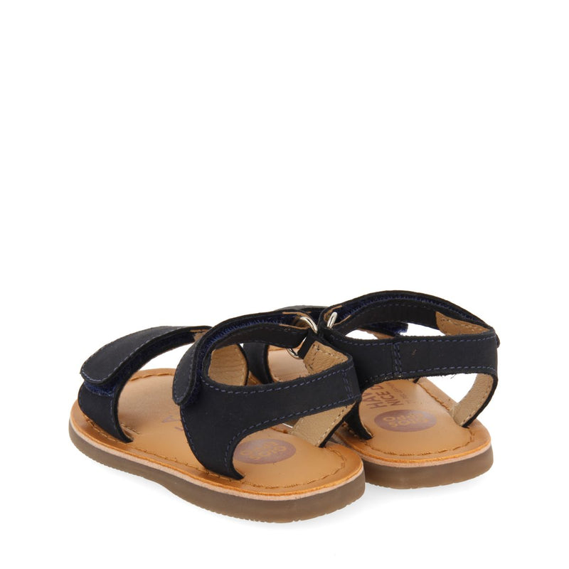 SANDALIAS COLOR AZUL MARINO DE PIEL CON CIERRE AJUSTABLE PARA BEBÉ PALMETTO