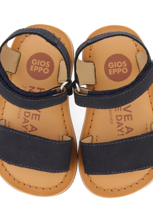 SANDALIAS COLOR AZUL MARINO DE PIEL CON CIERRE AJUSTABLE PARA BEBÉ PALMETTO