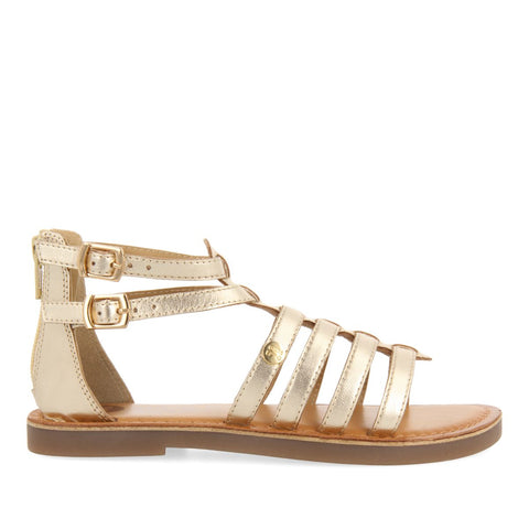 SILVER LEATHER ROMAN STYLE SANDALS FOR GIRL AND BOY BENICIA