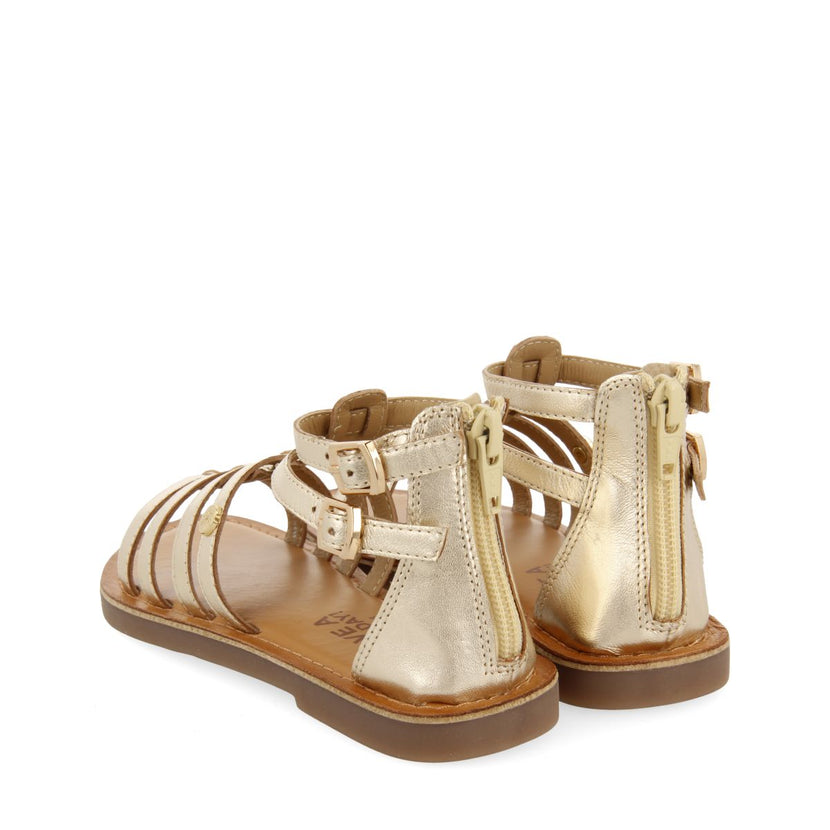 SILVER LEATHER ROMAN STYLE SANDALS FOR GIRL AND BOY BENICIA